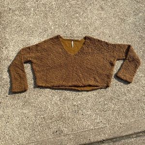 Free People cropped teddy bear sweater